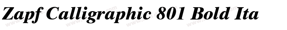 Zapf Calligraphic 801 Bold Italic BT字体转换